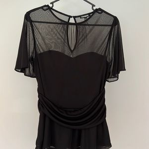 Express Short sleeved Peplum Black Top Sz M